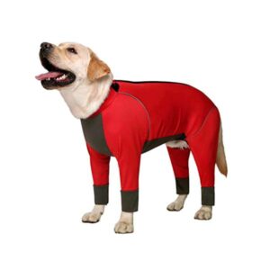 Rød heldress til hund - Snøbeskyttende dress
