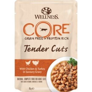 CORE Tender Cuts Chicken & Turkey våtfôr til katt 85g