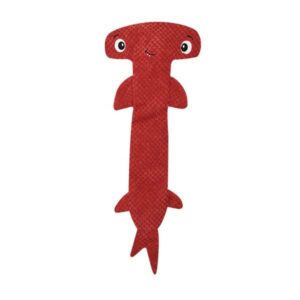 Rød hammerhai hundeleke - Knitrende og pipende ca 50 cm