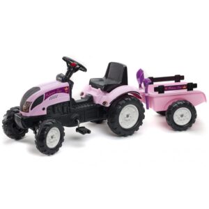 FALK Pedaltraktor Princess Trac med tilhenger rosa