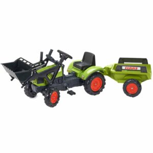 FALK Pedaltraktor Claas Arion 410 med frontlaster og tilhenger