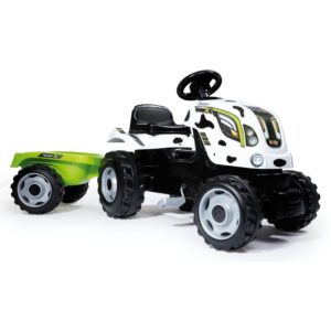 Smoby Barnetraktor og tilhenger Farmer XL hvit og svart