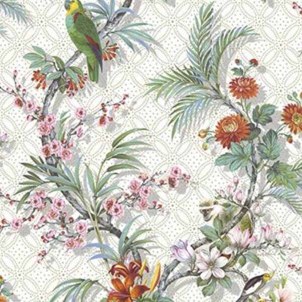 DUTCH WALLCOVERINGS Veggpanel Tropical hvit