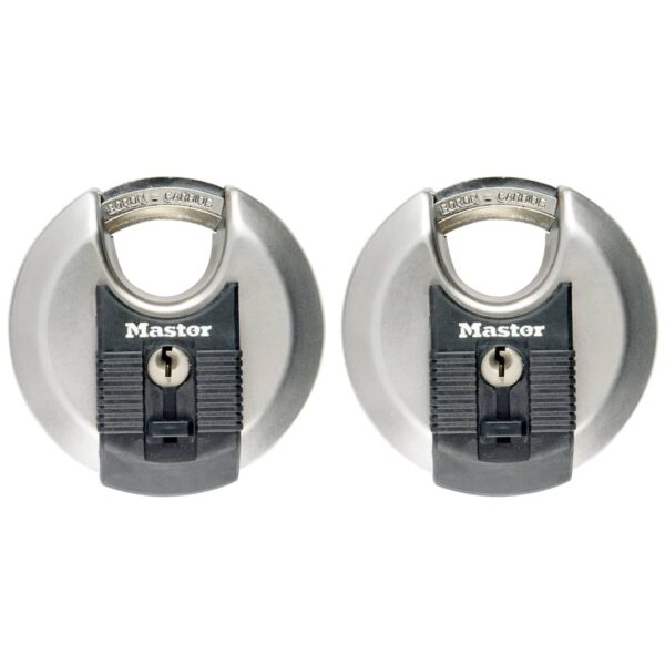 Master Lock Rund hengelås Excell 2 stk rustfritt stål 70 mm M40EURT