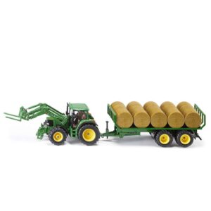 Siku Traktor med rundballetilhenger John Deere 1:32 541322