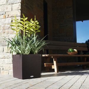 LECHUZA Plantekasse CUBE Cottage 40 ALL-IN-ONE mokka