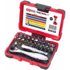 KS Tools TORSIONpower skralle og bitsett 32-delers 918.3010