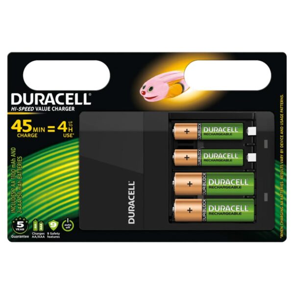 Duracell Batterilader Hi-Speed 45 min CEF14