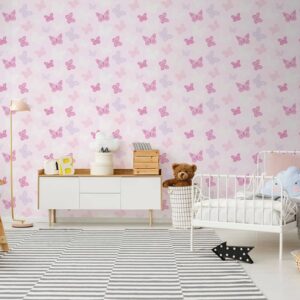 Kids at Home Veggpanel Butterfly pink 100114