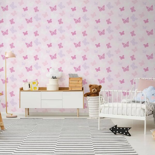 Kids at Home Veggpanel Butterfly pink 100114