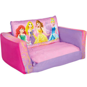 Disney Sammenleggbar prinsessesofa 105x68x26 cm rosa WORL660010