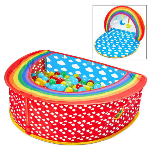 Worlds Apart Pop-up-ballbinge 2-i-1 Rainbow 100x76x30 cm flerfarget