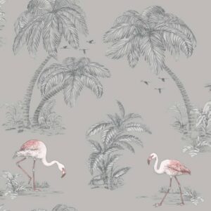 DUTCH WALLCOVERINGS Veggpanel flamingo grå