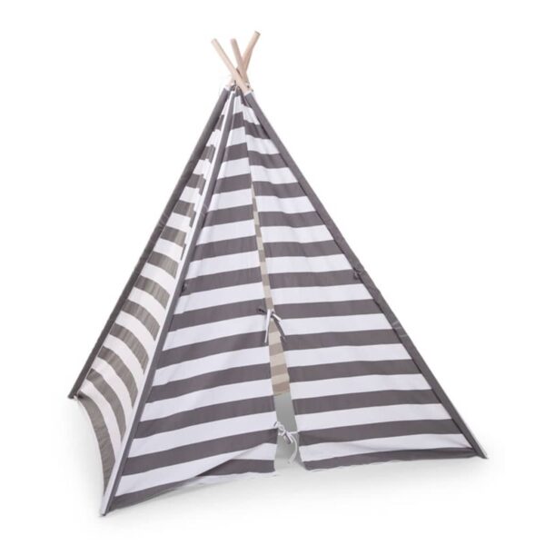 CHILDWOOD Tipi-telt lerret 135x150x130 cm grå og hvit TIPSTR