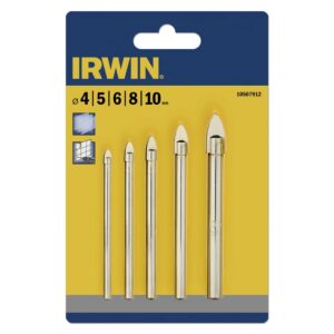 Irwin Drillbitsett for glass og flis 4/5/6/8/10 mm 5 stk 10507912