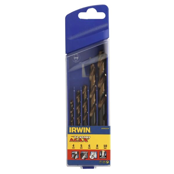 Irwin HSS Turbomax Borsett 4/5/6/8/10 mm 5 stk 10502234