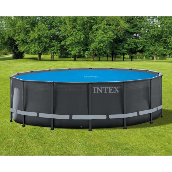 Intex Soldrevet bassengtrekk blå 470 cm polyetylen