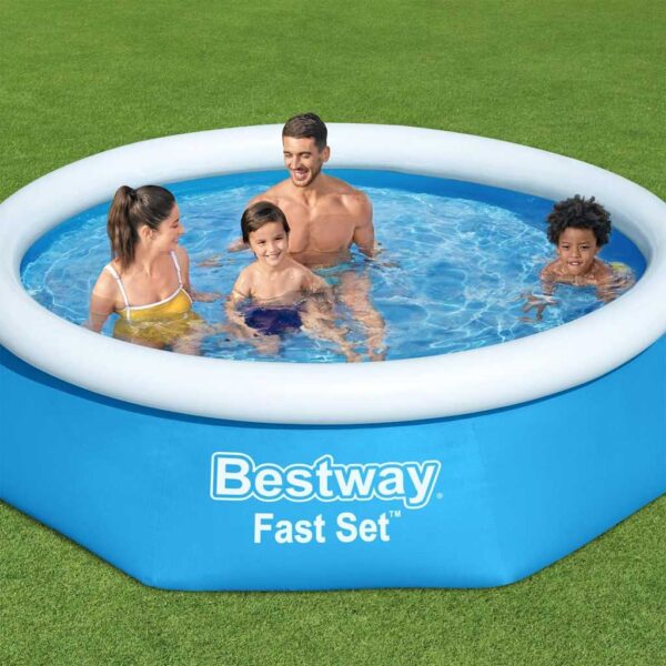 Bestway Oppblåsbart svømmebasseng Fast Set rundt 244x66 cm 57265