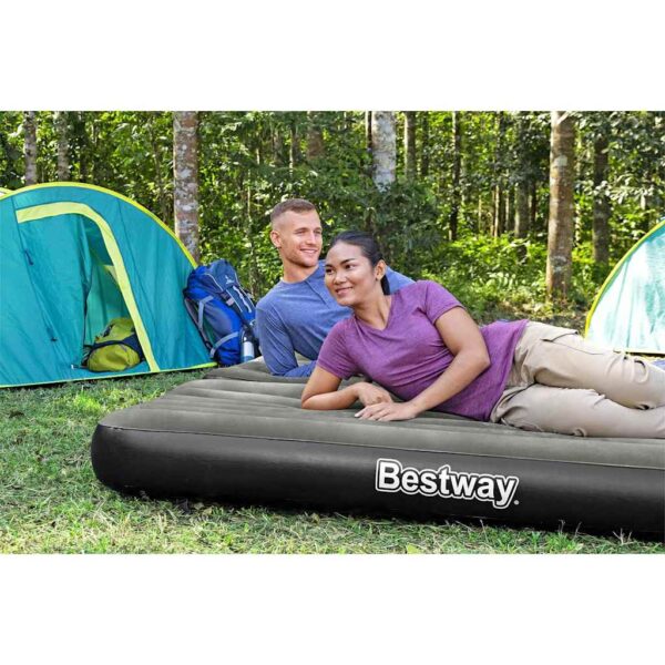 Bestway Oppblåsbar luftseng 3-i-1 svart og grå 188x99x25 cm