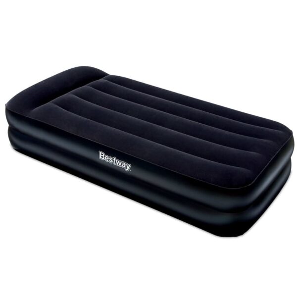 Bestway Oppblåsbar flokket luftseng med innebygd elpumpe 191x97x46 cm