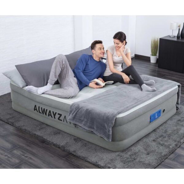 Bestway Luftmadrass AlwayzAire 2 personer 203x152x46 cm grå