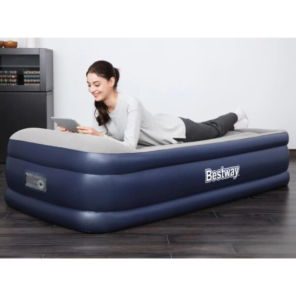 Bestway Luftmadrass Tritech 1 person 191x97x46 cm blå og grå