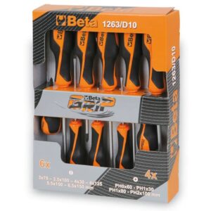 Beta Tools Skrutrekkersett i 10 deler 1263/D10 stål 012630010