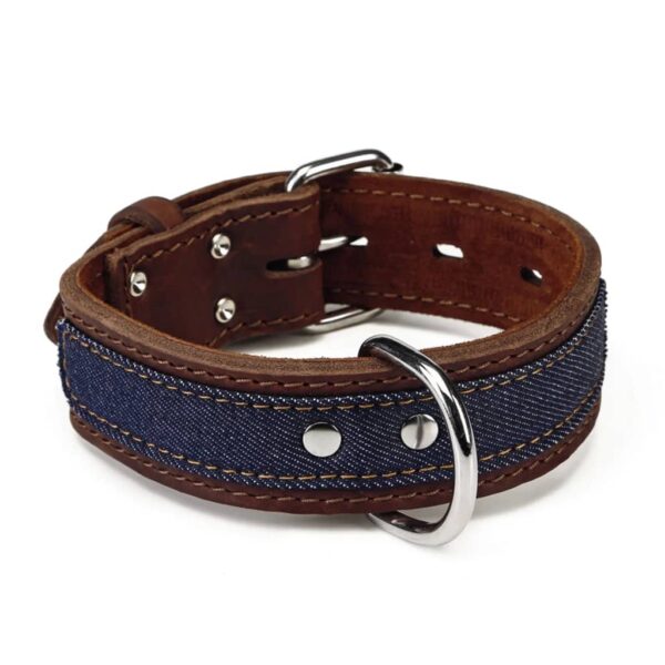 Beeztees Hundehalsbånd Denim lær brun 40 mm 43-52 cm 745945