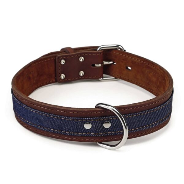 Beeztees Hundehalsbånd Denim lær brun 45 mm 62-71 cm 745947