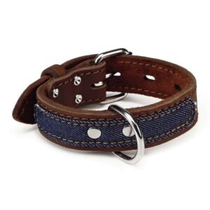 Beeztees Hundehalsbånd Denim lær brun 30 mm 24-33 cm 745943