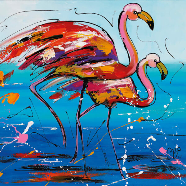 Madison Utendørsmaleri flamingo 79x79 cm SCH1G204