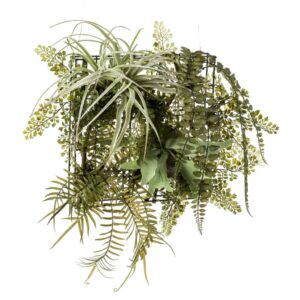 Emerald Kunstig bregne/tillandsia-miks på jernstativ 420223