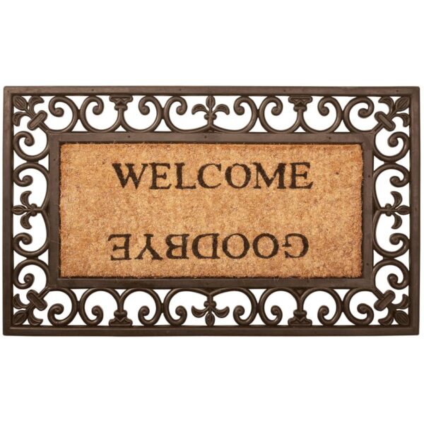 Esschert Design Dørmatte Welcome/Goodbye gummi RB12