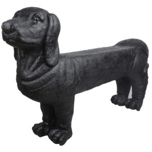 Esschert Design Hagebenk dachshund stein svart AV12