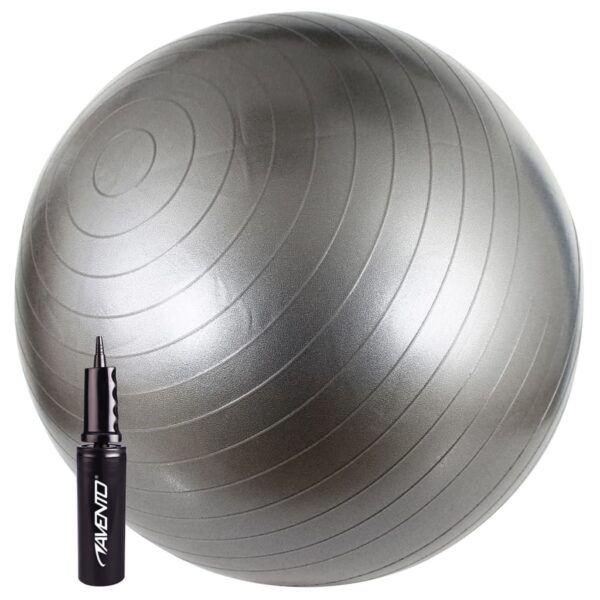 Avento Fitnessball med pumpe 65 cm sølv 41VV-ZIL