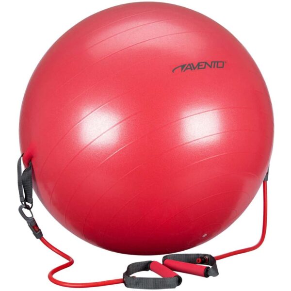 Avento Fitnessball med motstandsrør 65 cm rød 41TO-ROG-65