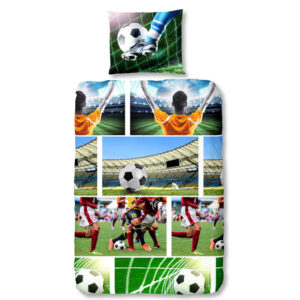 Good Morning Dynetrekk 5513-A SOCCER 140x200/220 cm flerfarget