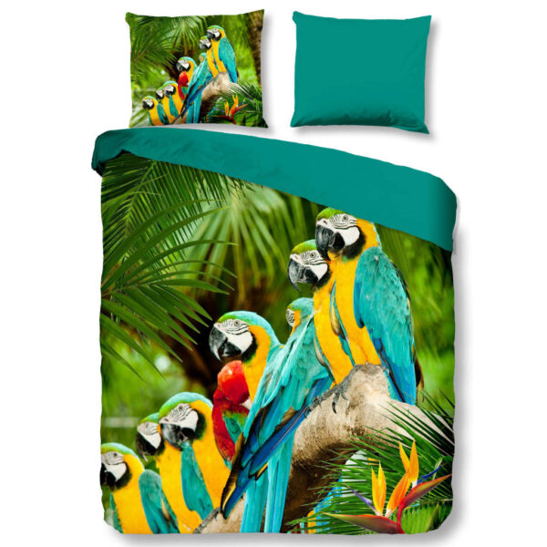 Pure Sengetøysett 6042-M Parrots 200x200/220 cm flerfarget