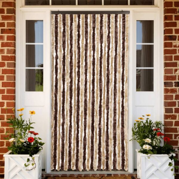 vidaXL Insektgardin beige og lysebrun 90x220 cm chenille