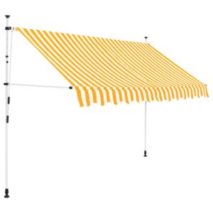 vidaXL Manuell uttrekkbar markise 300 cm oransje og hvite striper