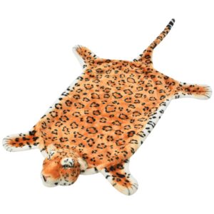 vidaXL Leopardteppe plysj 139 cm brun