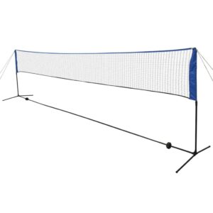 vidaXL Badmintonnett med fjærballer 600x155 cm