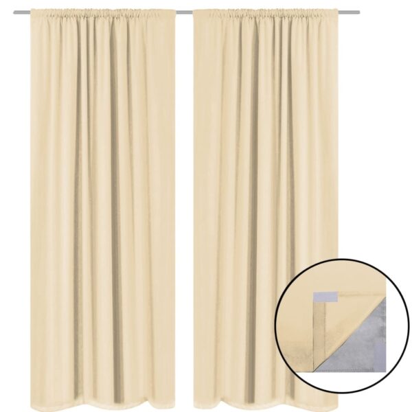 vidaXL Lystette gardiner 2 stk to-lags 140x175 cm beige