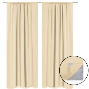 vidaXL Lystette gardiner 2 stk to-lags 140x245 cm beige