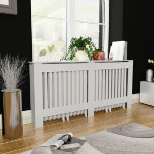 vidaXL Radiatordeksel hvit MDF 172 cm