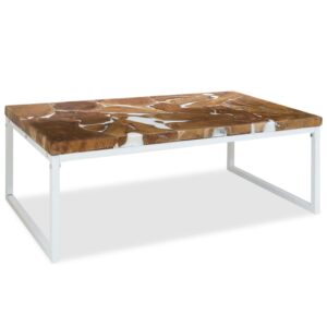 vidaXL Salongbord teak harpiks 110x60x40 cm