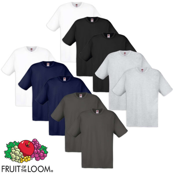 10 Fruit of the Loom Original T-skjorte 100% Bomull Multifarger