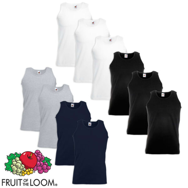 10 Fruit of the Loom Verdipakke Singlet Bomull Multifarger M