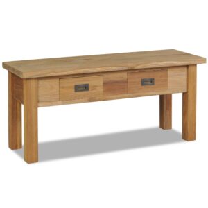 vidaXL Hallbenk massiv teak 90x30x40 cm