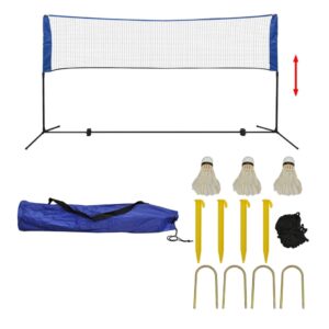 vidaXL Badmintonnett med fjærballer 300x155 cm